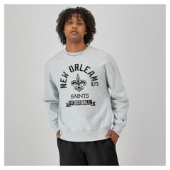 New Orleans Saints Champion Reverse Weave Fleece Pullover Sweatshirt - Heather Gray - NFL