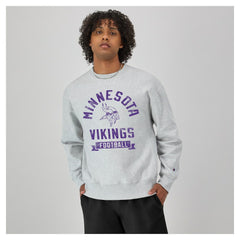Minnesota Vikings Champion Reverse Weave Fleece Pullover Sweatshirt - Heather Gray - NFL