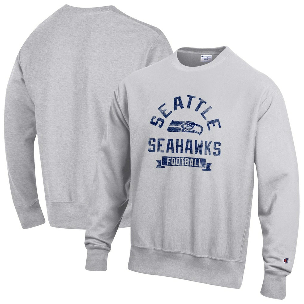 Seattle Seahawks Champion Reverse Weave Fleece Pullover Sweatshirt - Heather Gray - NFL