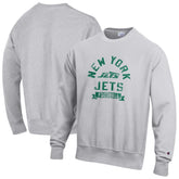 New York Jets Champion Reverse Weave Fleece Pullover Sweatshirt - Heather Gray - NFL