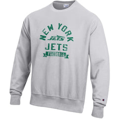 New York Jets Champion Reverse Weave Fleece Pullover Sweatshirt - Heather Gray - NFL