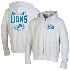 Detroit Lions Champion Reverse Weave Full-Zip Hoodie - Heather Gray - NFL
