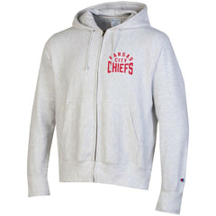 Kansas City Chiefs Champion Reverse Weave Full-Zip Hoodie - Heather Gray - NFL