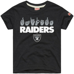Las Vegas Raiders Homage Youth Love Sign x ASL 2.0 Tri-Blend T-Shirt - Charcoal - NFL