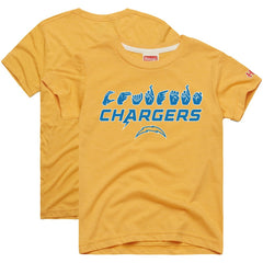 Los Angeles Chargers Homage Youth Love Sign x ASL 2.0 Tri-Blend T-Shirt - Gold - NFL