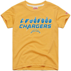 Los Angeles Chargers Homage Youth Love Sign x ASL 2.0 Tri-Blend T-Shirt - Gold - NFL
