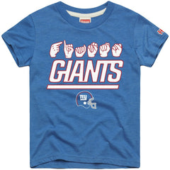 New York Giants Homage Youth Love Sign x ASL 2.0 Tri-Blend T-Shirt - Royal - NFL