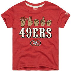 San Francisco 49ers Homage Youth Love Sign x ASL 2.0 Tri-Blend T-Shirt - Scarlet - NFL