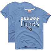 Tennessee Titans Homage Youth Love Sign x ASL 2.0 Tri-Blend T-Shirt - Light Blue - NFL
