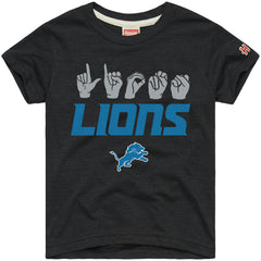 Detroit Lions Homage Youth Love Sign x ASL 2.0 Tri-Blend T-Shirt - Charcoal - NFL