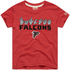 Atlanta Falcons Homage Youth Love Sign x ASL 2.0 Tri-Blend T-Shirt - Red - NFL