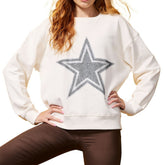 Dallas Cowboys Terez Women's Gems Fleece Crewneck Sweatshirt - White - NFL