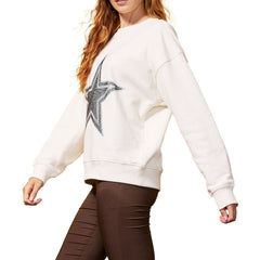Dallas Cowboys Terez Women's Gems Fleece Crewneck Sweatshirt - White - NFL