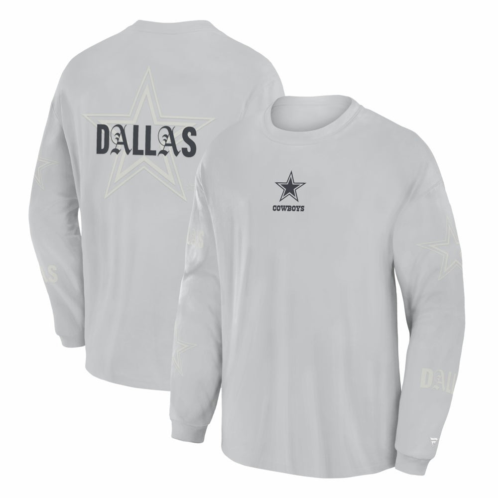 Dallas Cowboys Oversized Type Play Long Sleeve T-Shirt - Gray - Fanatics