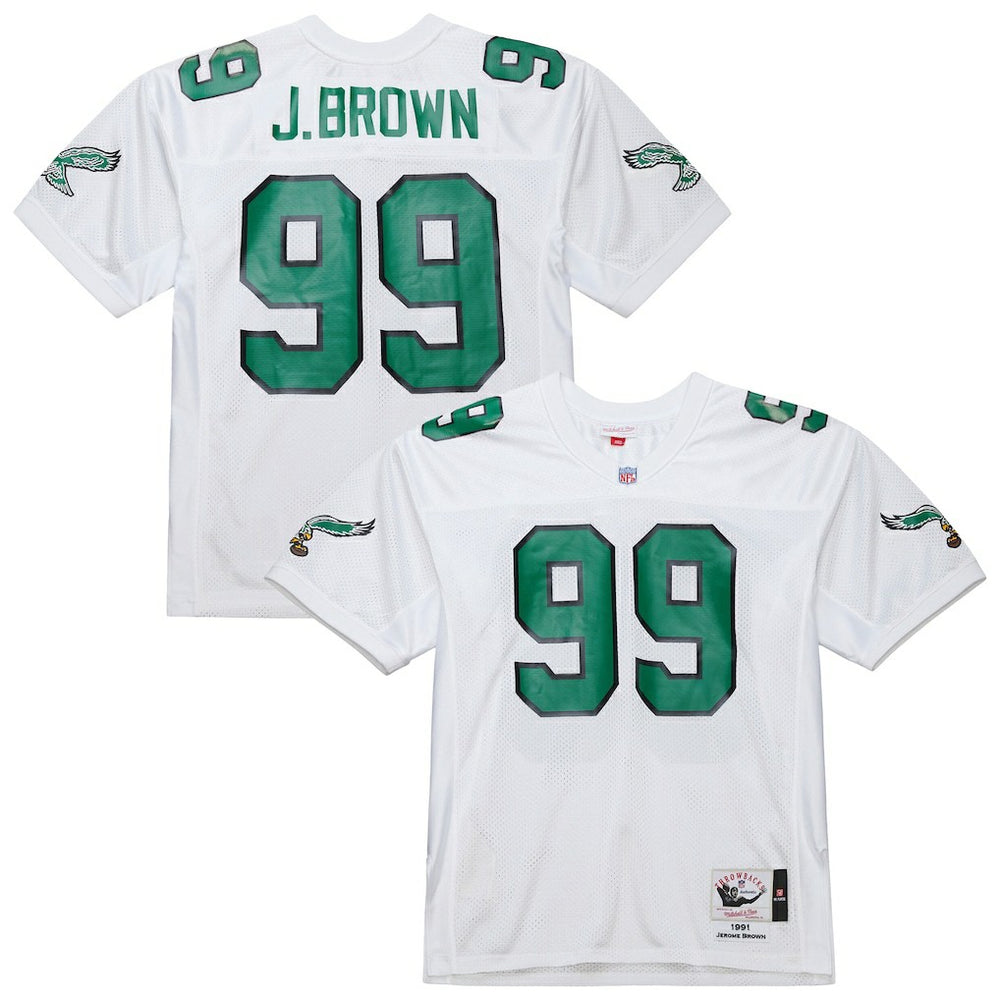 Jerome Brown Philadelphia Eagles 1991 Authentic Throwback Retired Player Jersey - White - Mitchell & Ness