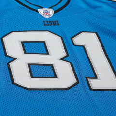 Calvin Johnson Detroit Lions 2007 Authentic Throwback Retired Player Jersey - Blue - Mitchell & Ness