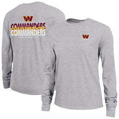 Washington Commanders Champion Women's Core Long-Sleeve T-Shirt - Heather Gray - NFL