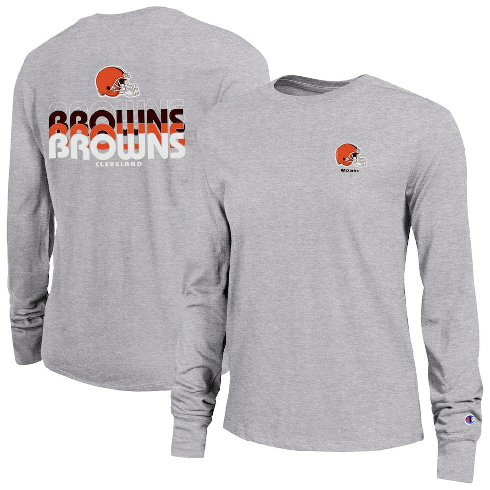 Cleveland Browns Champion Women's Core Long-Sleeve T-Shirt - Heather Gray - NFL