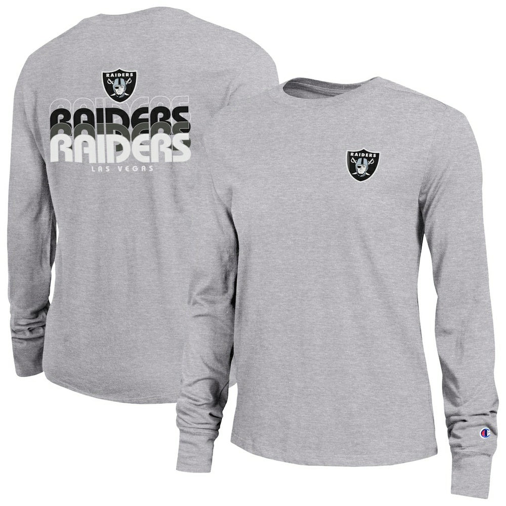 Las Vegas Raiders Champion Women's Core Long-Sleeve T-Shirt - Heather Gray - NFL