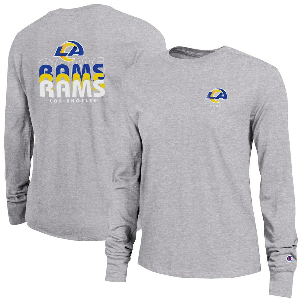 Los Angeles Rams Champion Women's Core Long-Sleeve T-Shirt - Heather Gray - NFL