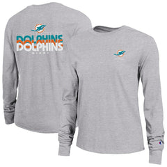 Miami Dolphins Champion Women's Core Long-Sleeve T-Shirt - Heather Gray - NFL