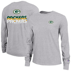 Green Bay Packers Champion Women's Core Long-Sleeve T-Shirt - Heather Gray - NFL