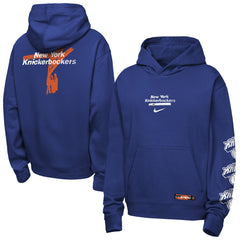 Nike New York Knicks Youth Courtside Club Premiere Hoodie Blue