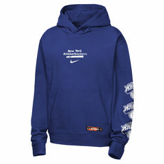 Nike New York Knicks Youth Courtside Club Premiere Hoodie Blue