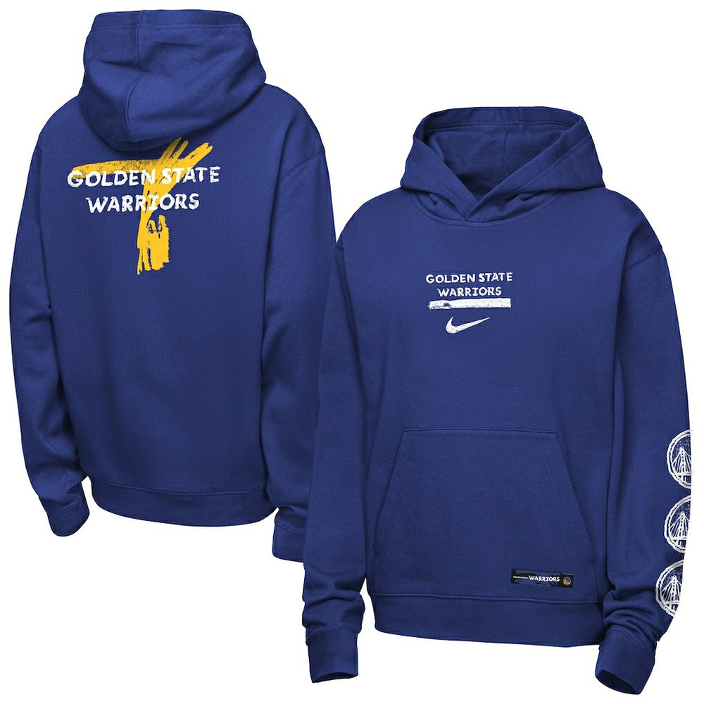 Nike Golden State Warriors Youth Courtside Club Premiere Hoodie Royal