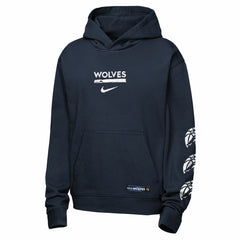 Nike Minnesota Timberwolves Youth Courtside Club Premiere Hoodie Navy