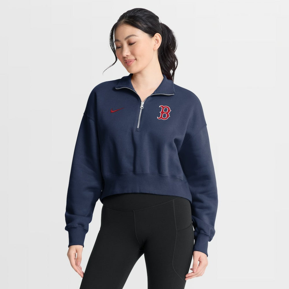 Boston Red Sox Nike Women's Primetime Phoenix Fleece Half-Zip Sweatshirt Discount