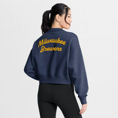 Milwaukee Brewers Nike Women's Primetime Phoenix Fleece Half-Zip Sweatshirt Outlet