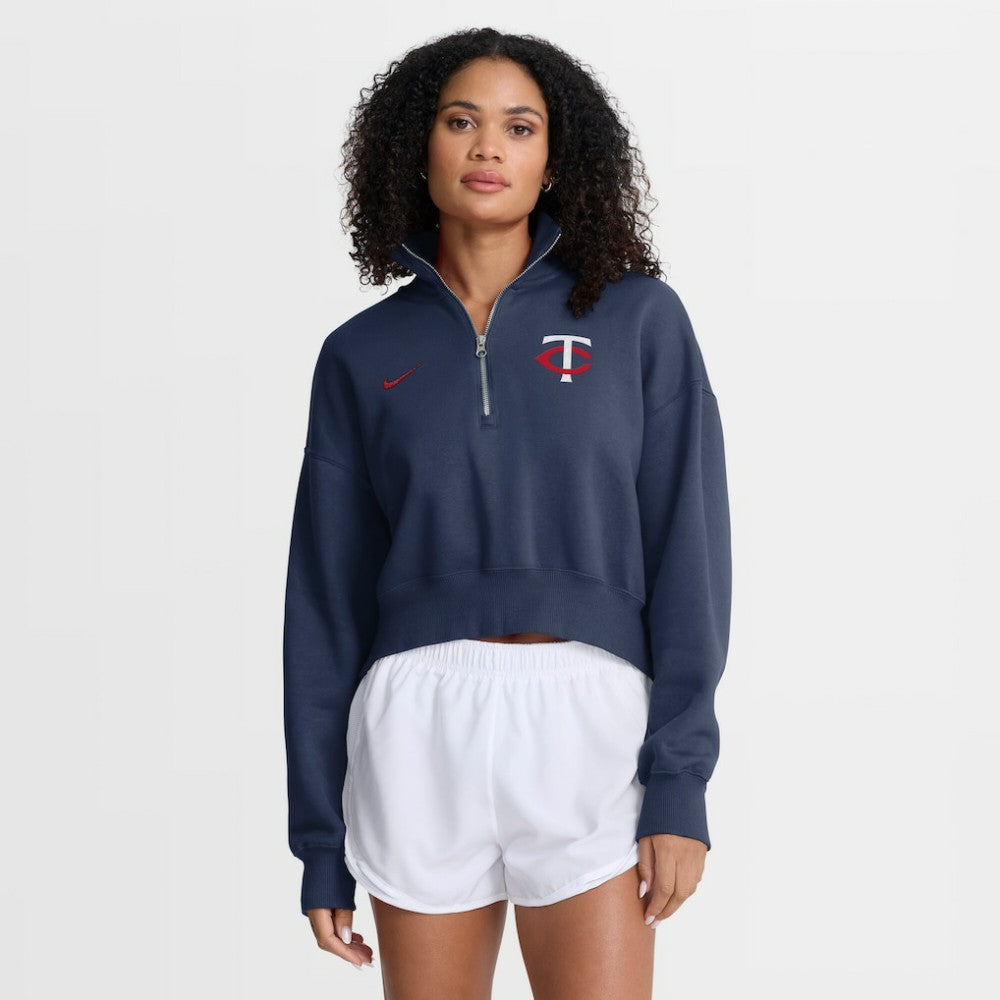 Minnesota Twins Nike Women's Primetime Phoenix Fleece Half-Zip Sweatshirt for sale