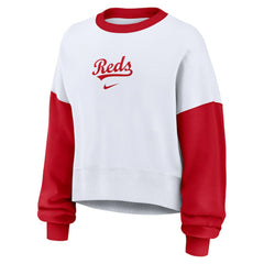 Cincinnati Reds Nike Women's Oversized High Hip Fleece Sweatshirt Near Me
