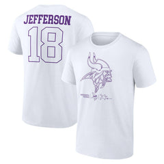 Justin Jefferson Minnesota Vikings Tonal Name & Number T-Shirt - White - NFL