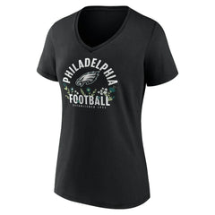 Saquon Barkley Philadelphia Eagles Women's Floral Name & Number V-Neck T-Shirt - Black - NFL