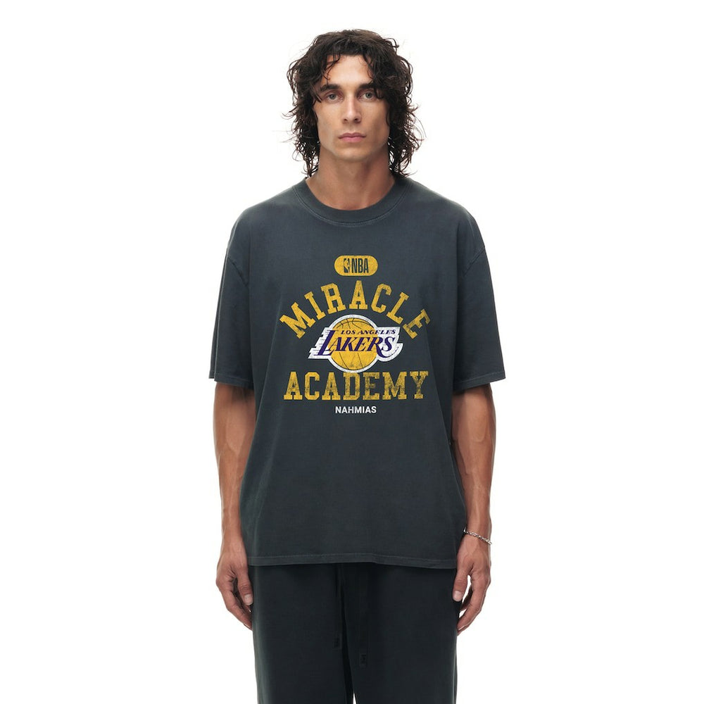 Los Angeles Lakers Unisex Miracle Academy x NBA Collection Vintage Boxy T-shirt Heather Black