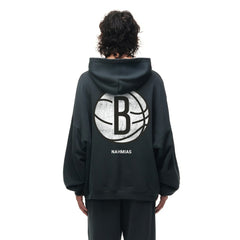 Brooklyn Nets Unisex Miracle Academy x NBA Collection Vintage Sunfade Hoodie Heather Black