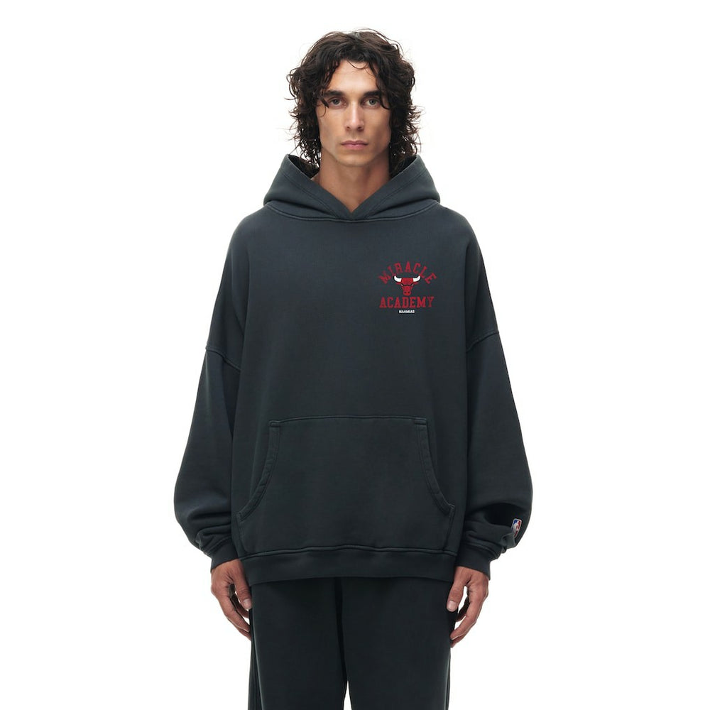 Chicago Bulls Unisex Miracle Academy x NBA Collection Vintage Sunfade Hoodie Heather Black