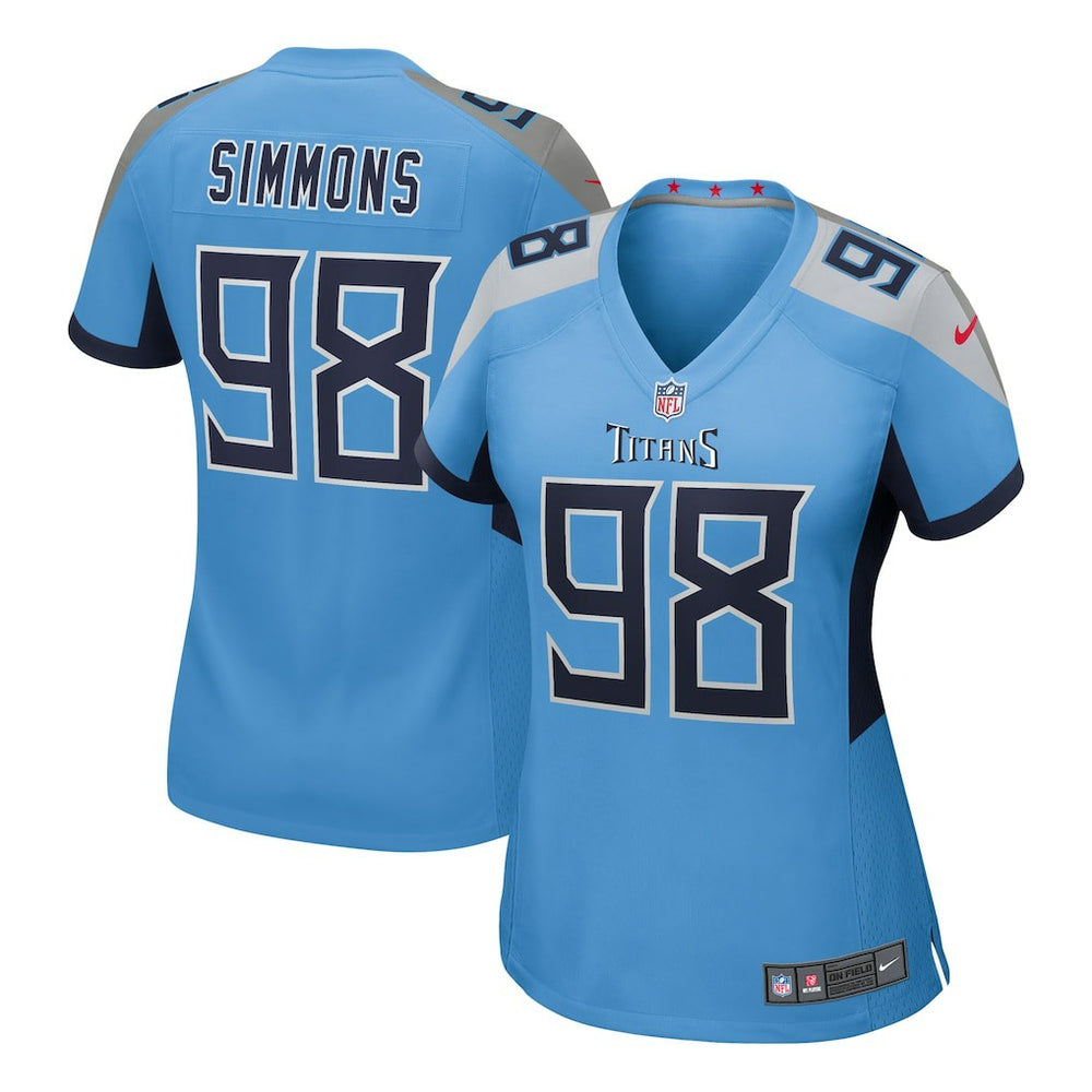 Jeffery Simmons Tennessee Titans Women's Team Game Jersey - Light Blue - Nike