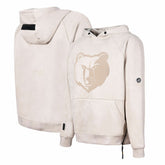Memphis Grizzlies Protege Eco-Friendly Functional Suede Fashion Tonal Hoodie Cream