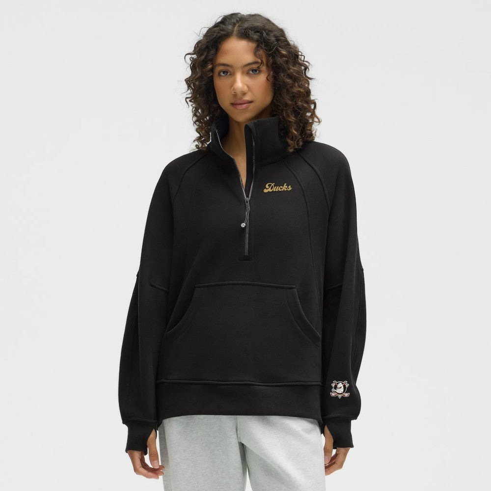 Anaheim Ducks lululemon Women's Long Scuba Oversized Half-Zip Funnel Neck - Black | NHL discount