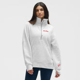 Detroit Red Wings lululemon Women's Long Scuba Oversized Half-Zip Funnel Neck - Heathered Core Ultra Light Grey | NHL near me