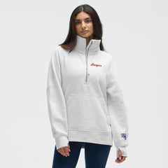 New York Rangers lululemon Women's Long Scuba Oversized Half-Zip Funnel Neck - Heathered Core Ultra Light Grey | NHL online