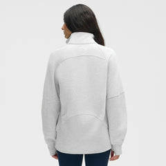 New York Rangers lululemon Women's Long Scuba Oversized Half-Zip Funnel Neck - Heathered Core Ultra Light Grey | NHL online