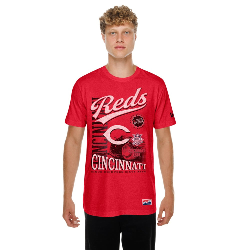Cincinnati Reds New Era Oversized Throwback Distressed T-Shirt Near Me