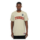 Detroit Tigers New Era Throwback Meshback Pinstripe T-Shirt Online