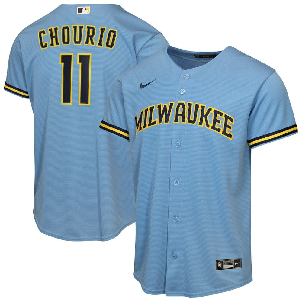 Jackson Chourio Milwaukee Brewers Nike Youth Road Replica Jersey Discount