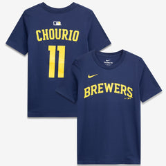 Jackson Chourio Milwaukee Brewers Nike Youth Name & Number T-Shirt Near Me