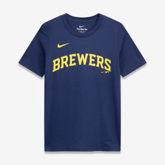 Jackson Chourio Milwaukee Brewers Nike Youth Name & Number T-Shirt Near Me